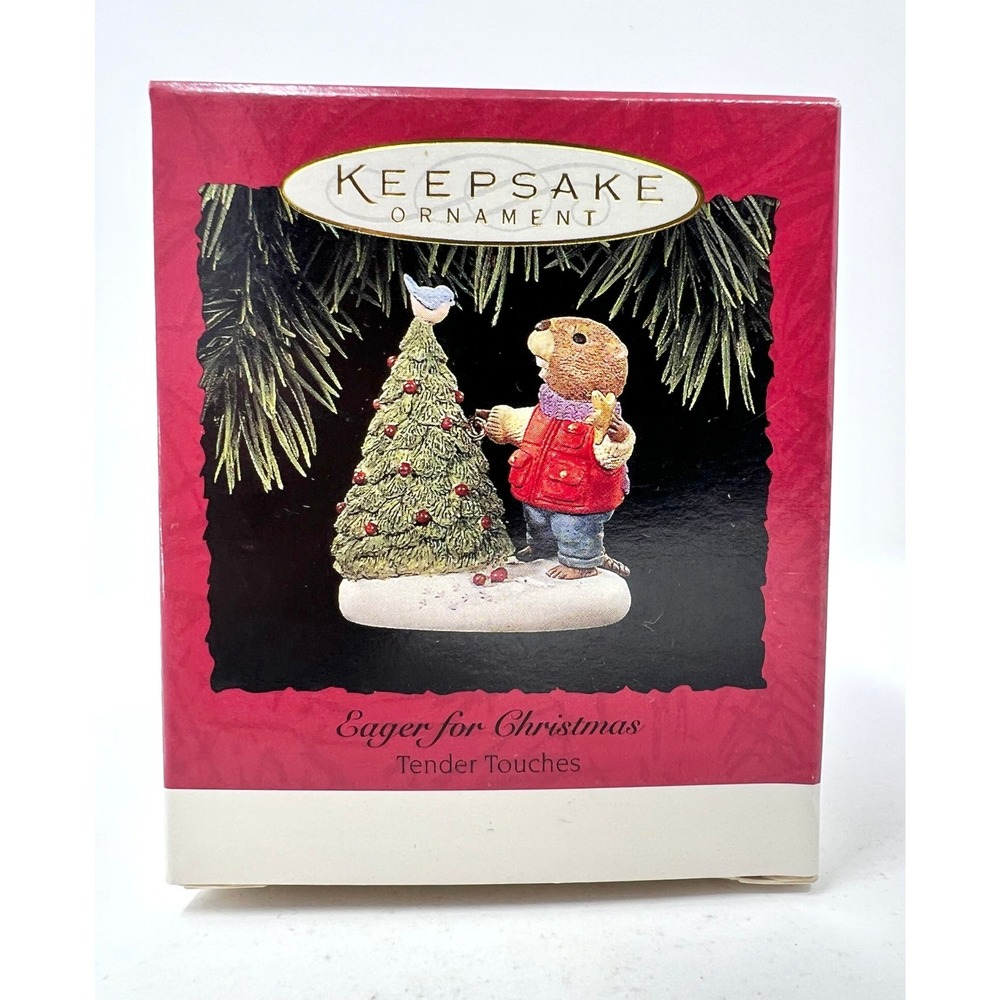 Hallmark Ornament Red Excellent 1994 Eager for Christmas Beaver NIB